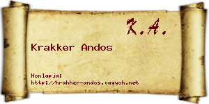 Krakker Andos névjegykártya